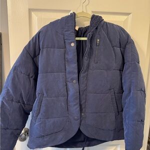 Free people Navy Blue Puffer Jacket
